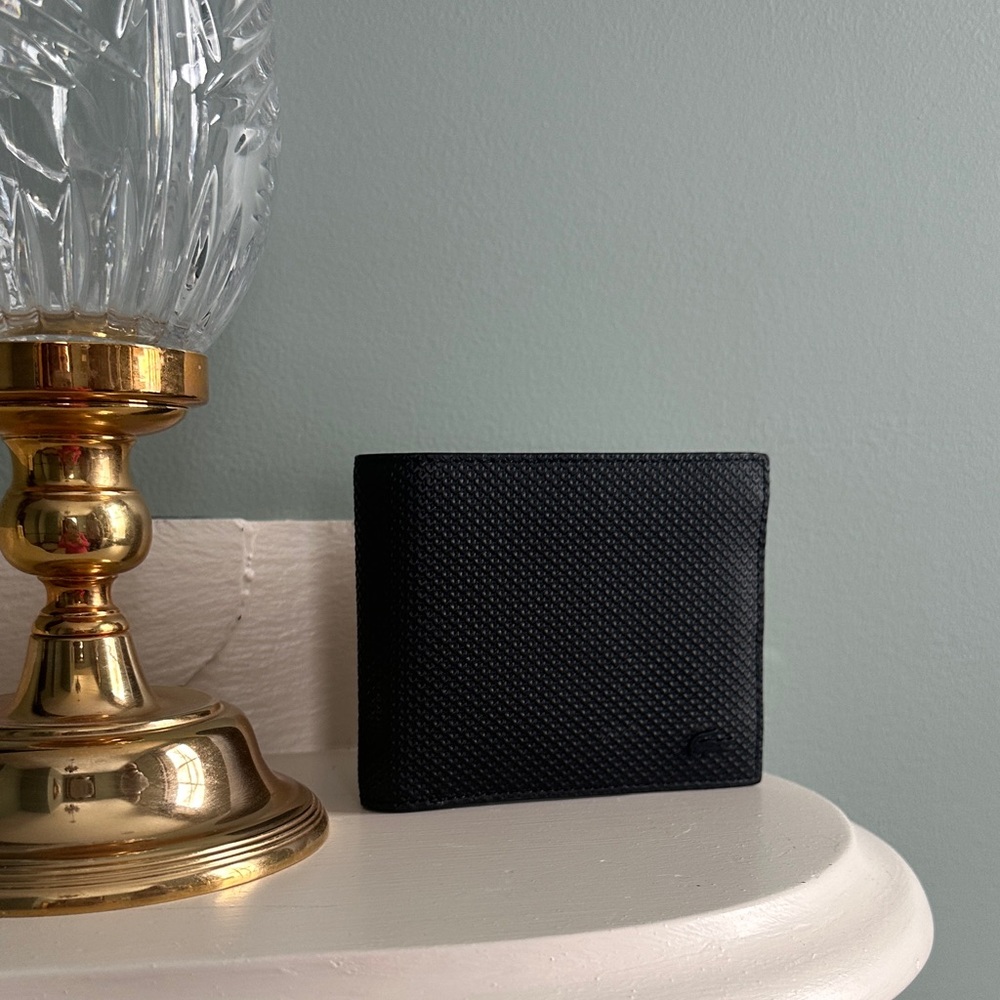 Lacoste Men's Wallet in Textured Black